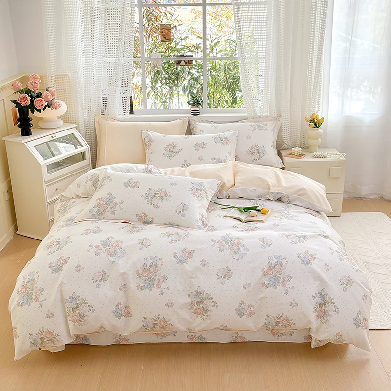 High quality New 3pcs 100% Cotton Bedding Set  1pc Duvet Cover 2pcs Pillowcases  150/160/180/200/220cm Sizes Printed Soft