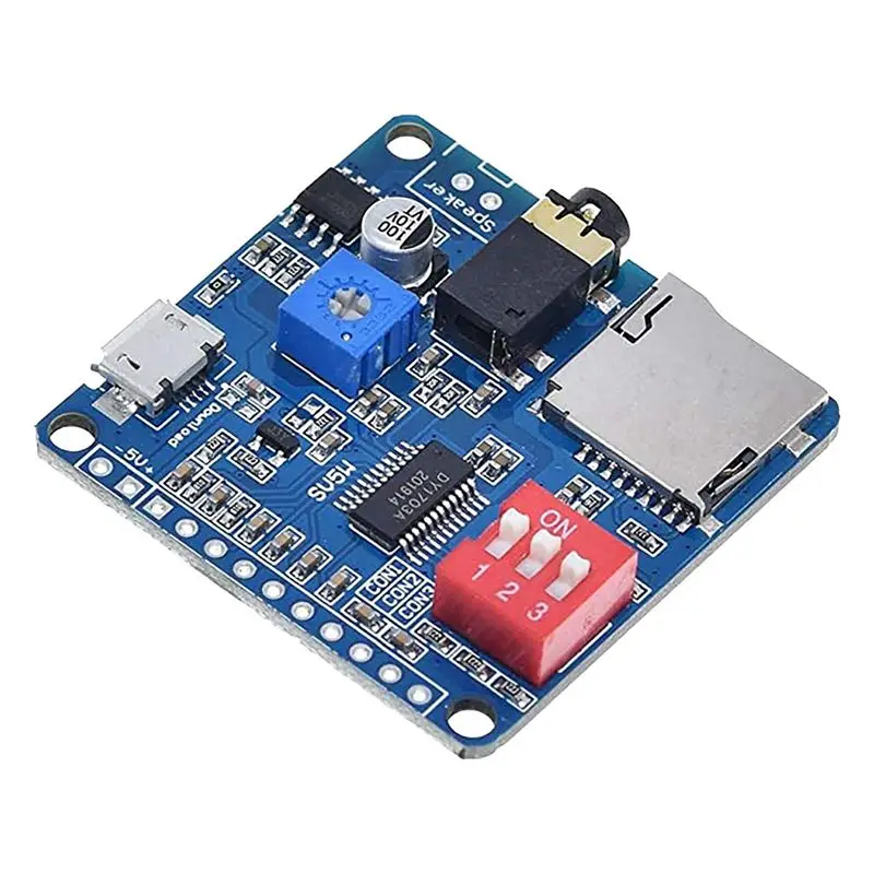 B03B-2X DY-SV5W Voice Playback Module For MP3 Music Player Voice Playback Amplifier 5W SD/TF Card Integrated UART I/O Trigger