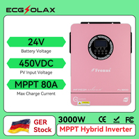 ECGSOLAX 3000W Inverter Charger 24V 230V 50/60Hz Built in 60A MPPT Solar Charge Controller Off Grid Pure Sine Wave Hybrid System