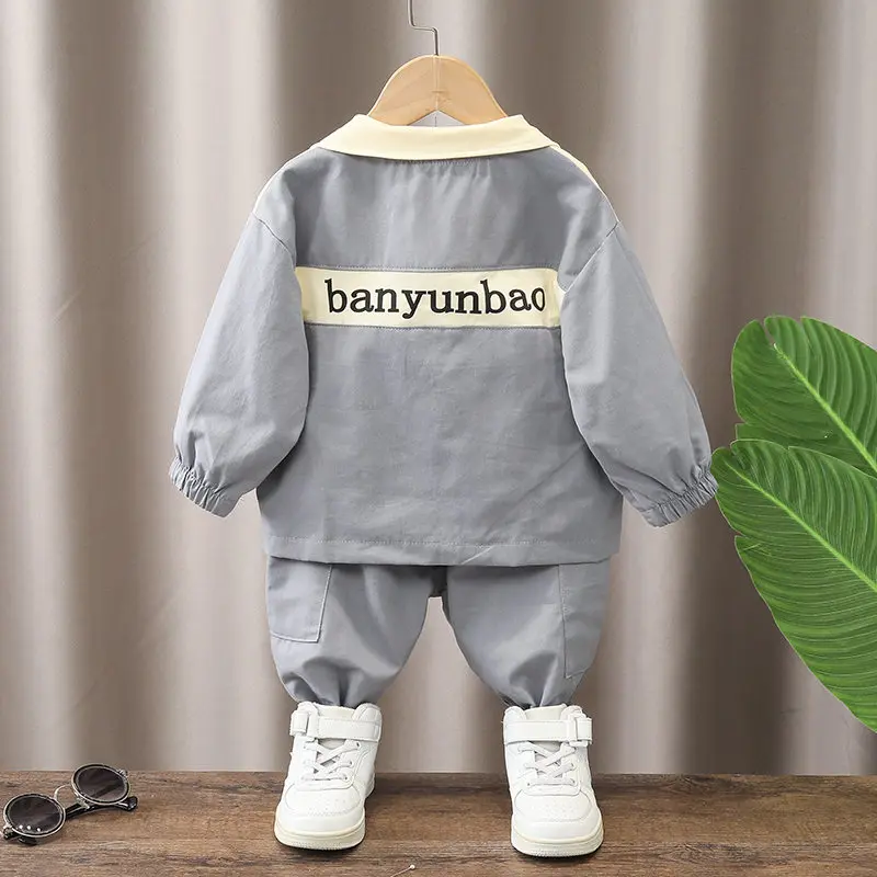 Spring Autumn Kids Boys Clothes Patchwork Hoodies Pants 2Pcs/sets Outfit Infant Kids Sport Casual Clothing Tracksuits With Bag