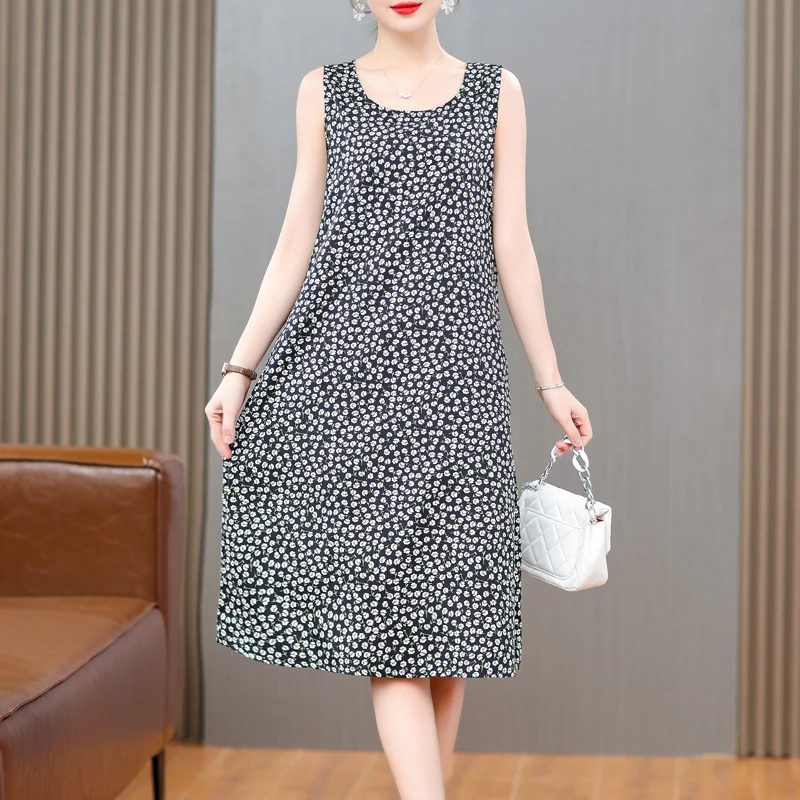 New 2023 Fashion Summer Dresses For Women Casual O-neck Short Sleeve Long Print Ladies Dress Party Women Clothing