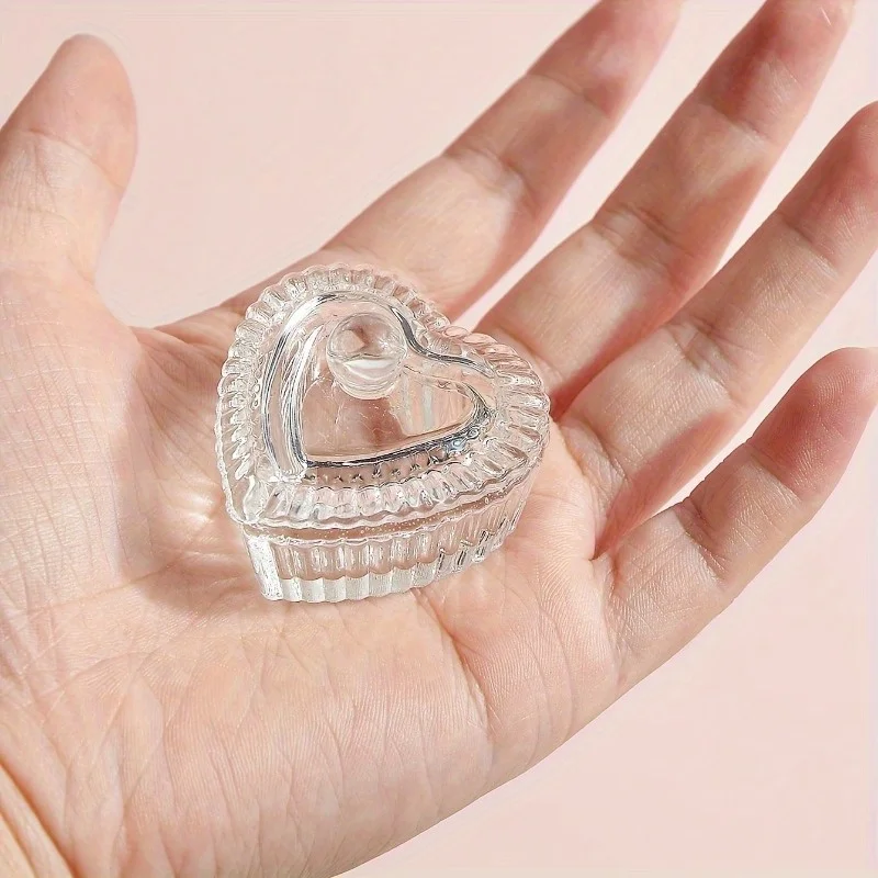 1 Stück Kristallglas-Dappen-Dish, Behälter für Acrylpulver und Flüssigkeiten, Herzförmiger Nageldeckel, Schale, Maniküre-Zubehör – Detail 5