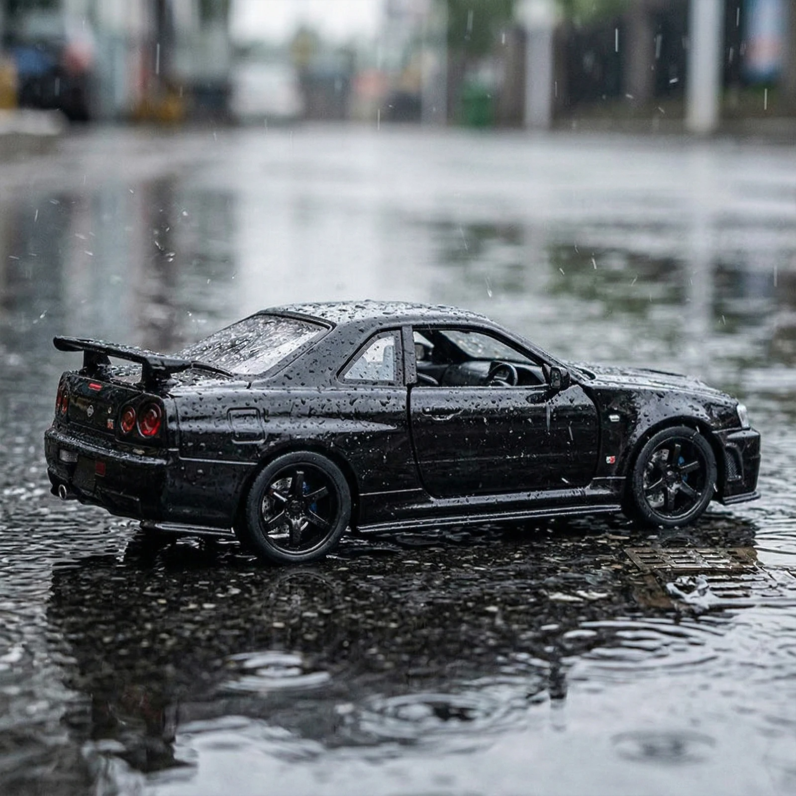 JDM 1:32 Nissan Skyline GTR R34 Toy Car Model Diecast Vehicle Miniature Home Decoration & Computer Desktop Ornaments Holiday Toy