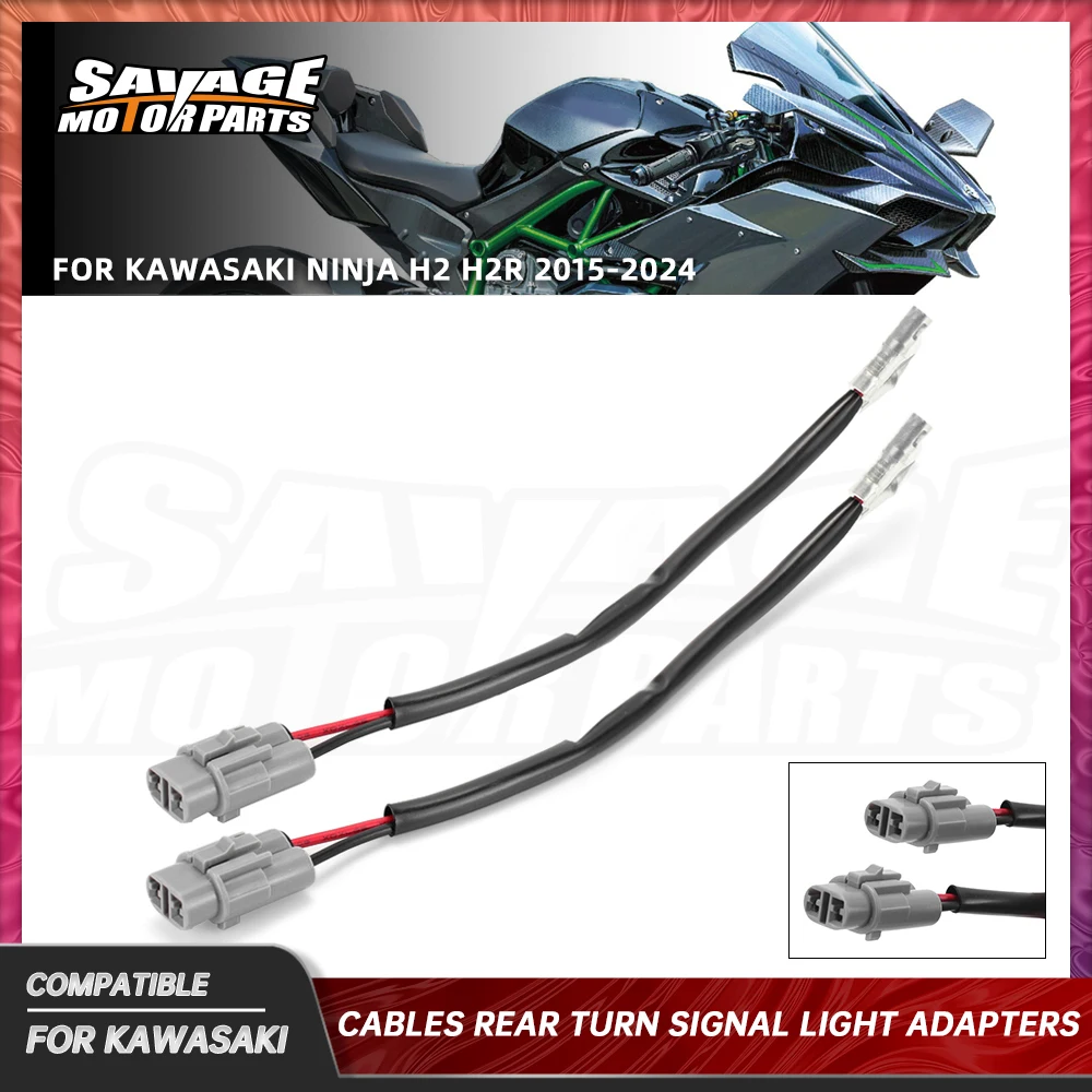 For KAWASAKI NINJA H2 2015-2024 Motorcycle Turn Signal Indicator Blinker Wire Adapter Connectors Cable Plug Leads ZX1000 ZX1002