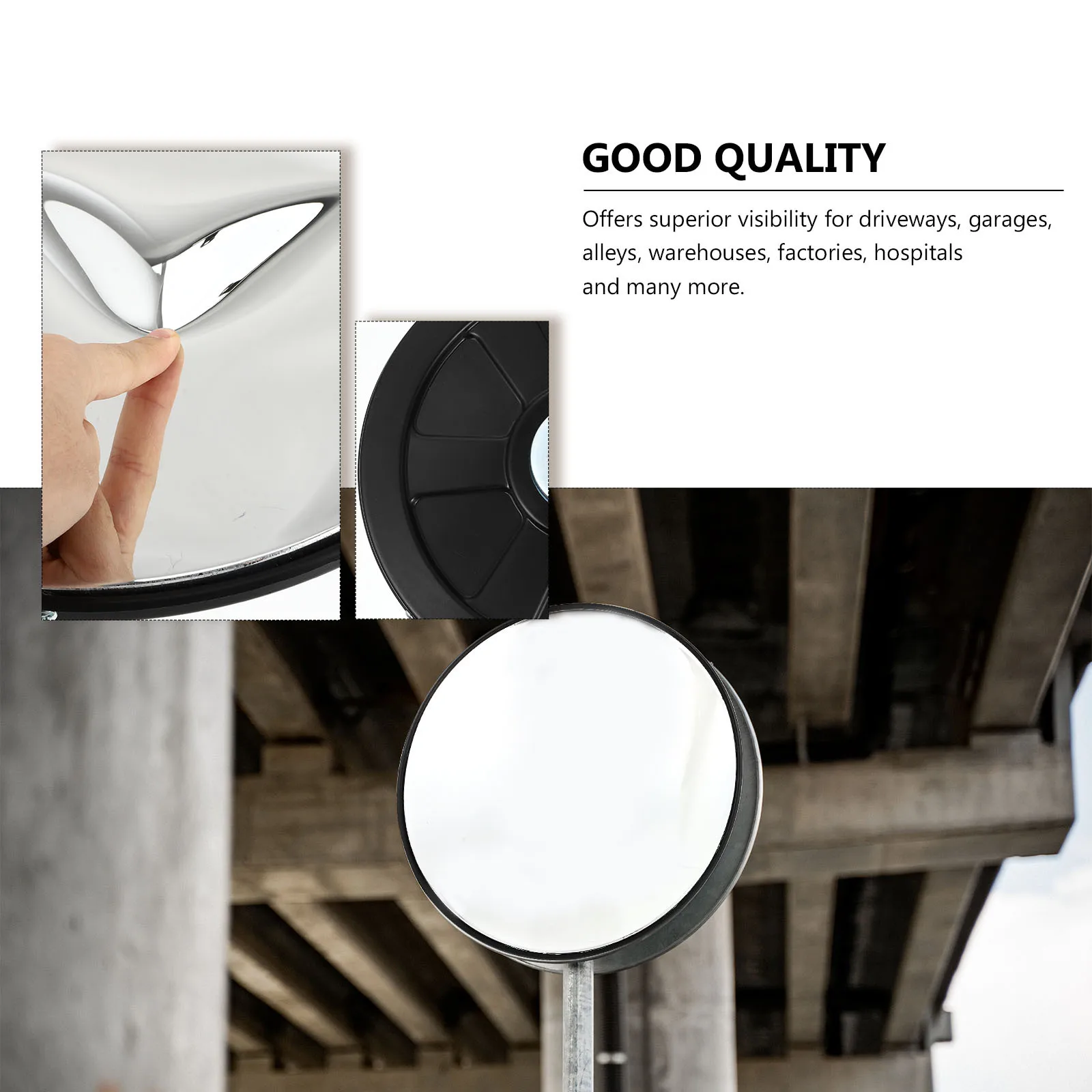 Traffic Convex Mirror 12 Inch Outdoor Safety Blind Spot Mirror For Driveway Junction Wide Angle Roadway Security Visibility