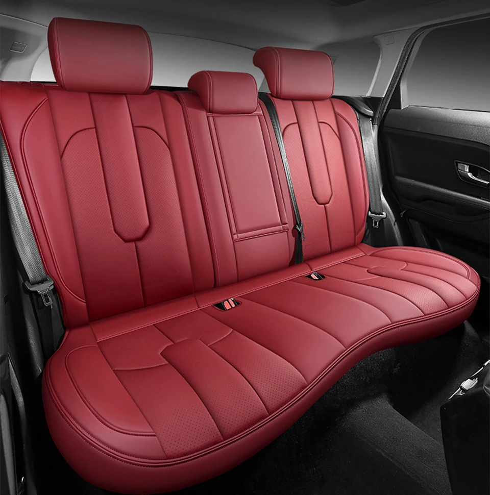 REIJAX Housses De Siège Voiture Cuir Pour Range Rover Evoque 4 Portes 2012-2015 - Protection Avant Arrière Noires, Confort Et Style