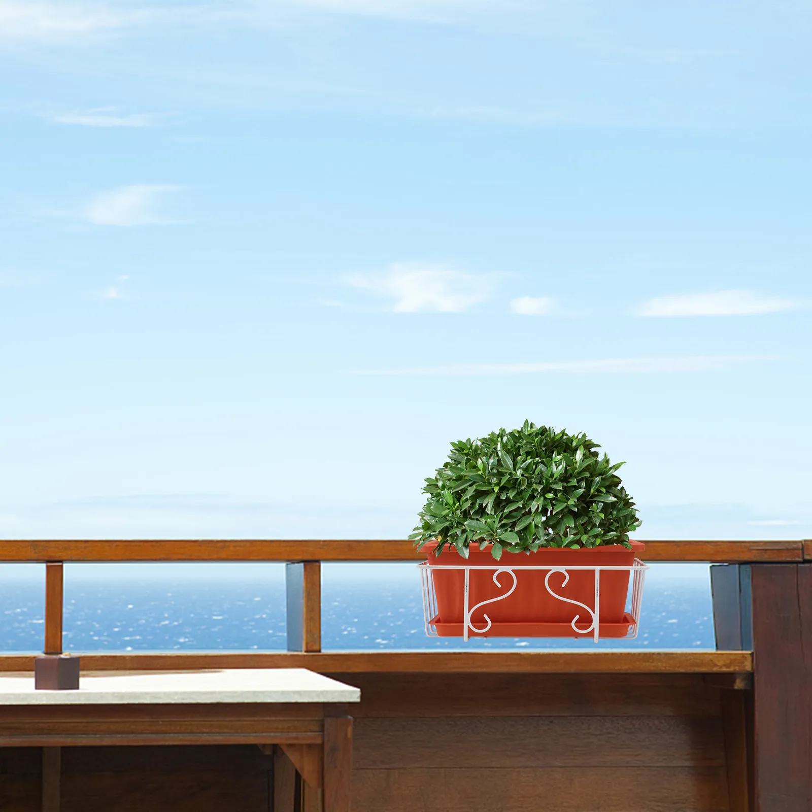 

1Set Hanging Railing Flowerpot Premium Rectangular Planting Pot for Balcony Garden Vegetable Flower Trough Outdoor Indoor Use