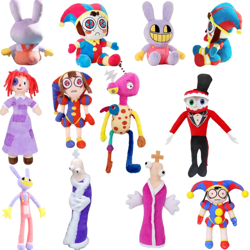 The Amazing Digital Circus Pomni Jax Plush Toy Anime Cute Theater Rabbit Doll StuffedCartoon Clown Christmas Kids Gifts