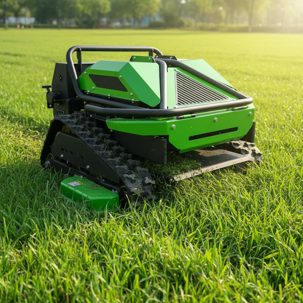 

Remote Control Crawler Lawn Mower All Terrain Tracked Grass Cutter for Garden Farm Orchard Yard