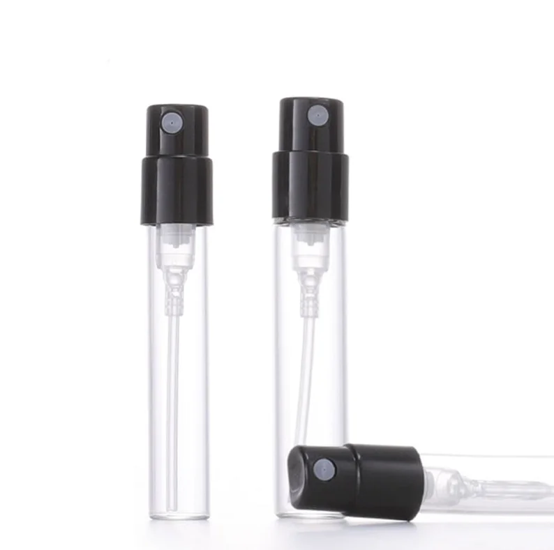 1.8ml 2.5ml glass vials mini cosmetic glass perfume spray bottle glass tube sample bottles ni119