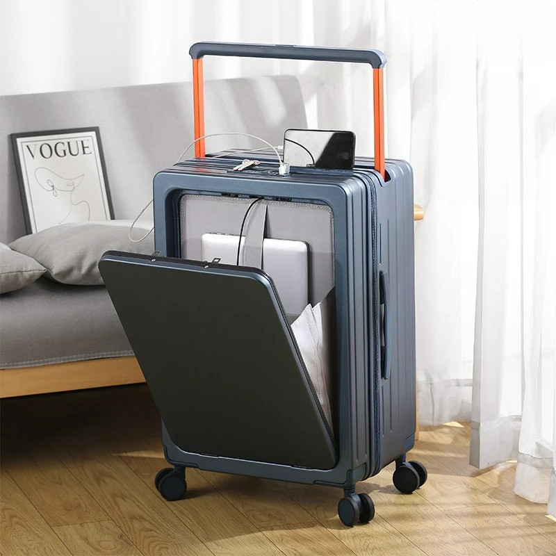 กระเป๋าเดินทางอเนกประสงค์แบบเปิดด้านหน้า มีหูหิ้วกว้าง ขนาด 24 นิ้ว ความจุขนาดใหญ่ พร้อมล้อเลื่อน  กระเป๋าเดินทางขึ้นเครื่องขนาด 20 นิ้ว