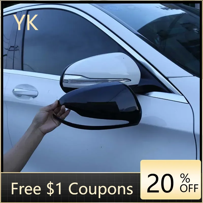 

For Mercedes Benz C S E Class GLC W205 E W213 X253 W222 ABS Carbon Fiber Car Rearview Mirror Cap Cover Trim Car Accessories