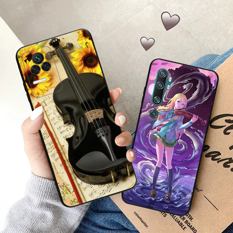 Ultra Thin Phone Case For Redmi Note11 11s A1 A2 Plus K60 K50 K40 Xiaomi 14 11t 11 Lite CC9 Pro Violin Girl Cello Angel Cover