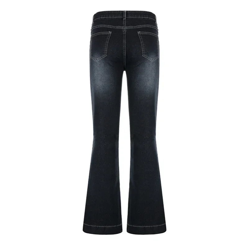 New Flare Jeans Women\'s Low Waist Trousers Vintage Aesthetic Denim Pants Streetwear Mom Casual Korean Fashion Y2k Jeans
