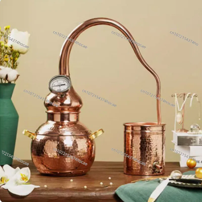 Household 3L Pure Dew Ancient Distillation Machine  Distillation Equipment Red Copper Purifier Essential Oil Distiller
