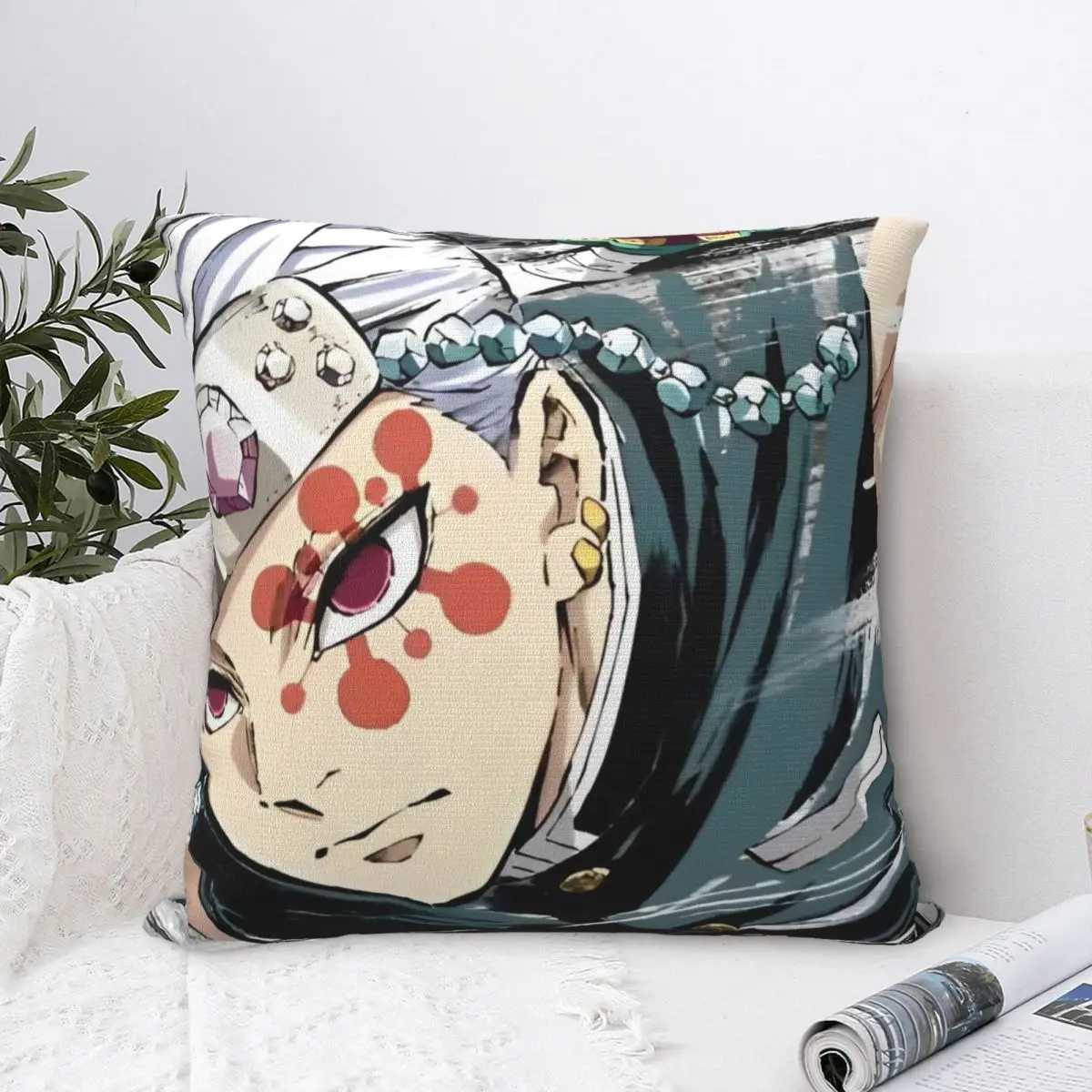 Sound Hashira Tengen Uzui Pillowcases Car Anime Demon Slayer Cushion Cover Cool Decorative Pillow Cover 45*45