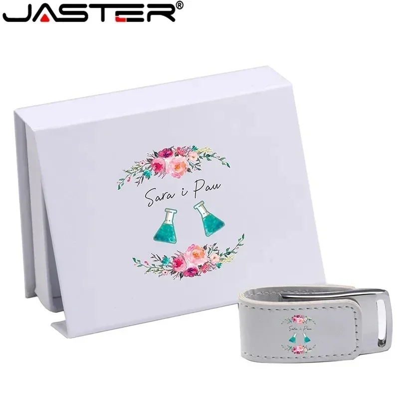 JASTER Custom For Gifts 2.0 Flash Pen Drives 64GB 32GB 4GB 8GB 16GB Pendrive Leather Usb + White Box (Over 1 pcs Free Logo)