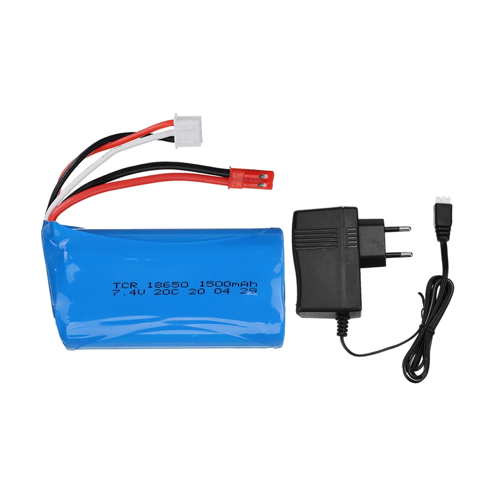 7.4 فولت 1500mAh 18650 يبو بطارية ل UD1601 UD1602 SG1603 SG1604 RC سيارات رياضية مسطحة خزانات قوارب أجزاء 2 S 7.4 فولت بطارية + شاحن
