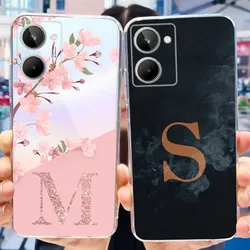 For Realme 10 Case Realme10 4G RMX3630 Fashion Letter Soft Silicone TPU Phone Back Cover Bumper