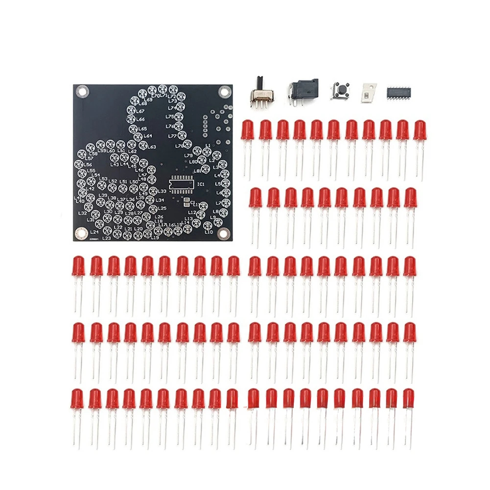 Black DIY LED Flowing Light Kit For Microcontroller Soldering Practice Circuit Board Assembly Electronic Hobbyist Project 5V