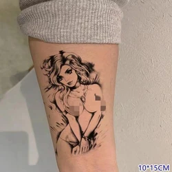 Sexy Girl Temporary Tattoo Gun Geisha Waterproof Half Arm Men and Women Art Fake Tattoo Leg Fashion Body Tatouage Femme Adesivos