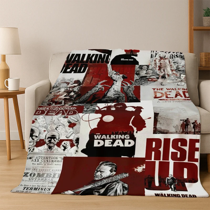 TWD The Walking Dead Rick Daryl Horror TV Flannel Blanket Soft Warm Blanket Throw Blanket for Bedroom Living Room Bed Travel