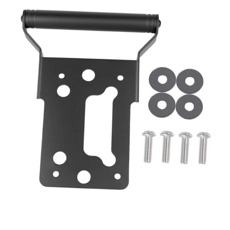 37cd Front Navigation Mount Bar, Black Aluminum Plate Construction with Cylindrical 4 Installation Screws and 4 Washers