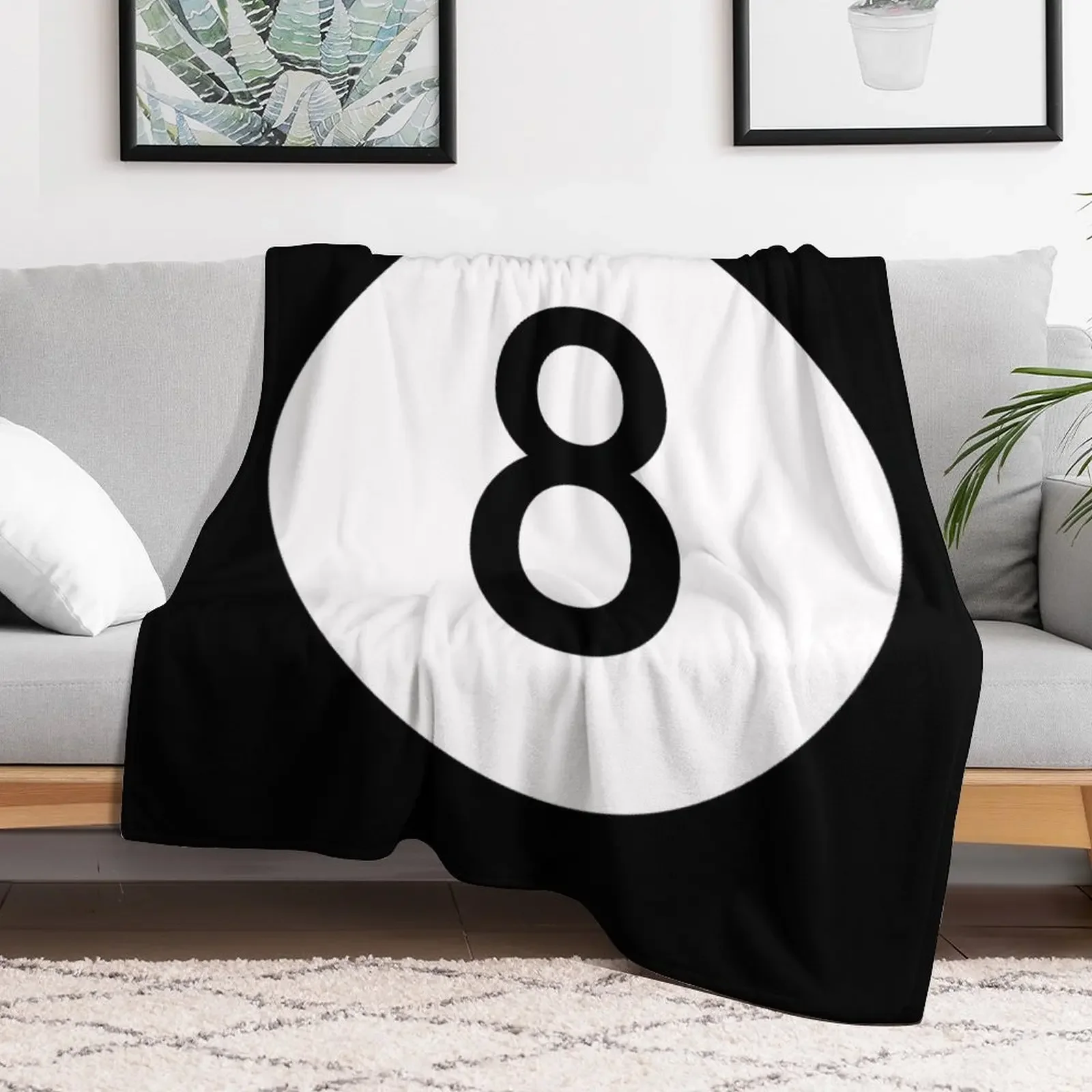 8 ball biliard pool Throw Blanket Decorative Sofas Flannel Fabric Blankets