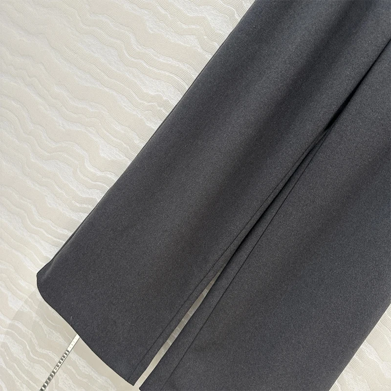 R0w* Silk Elasticated Waist Straight Jane Draped Pants Solid Color Loose Wide Leg Pants Branded Trousers Y2k Women's Clothing