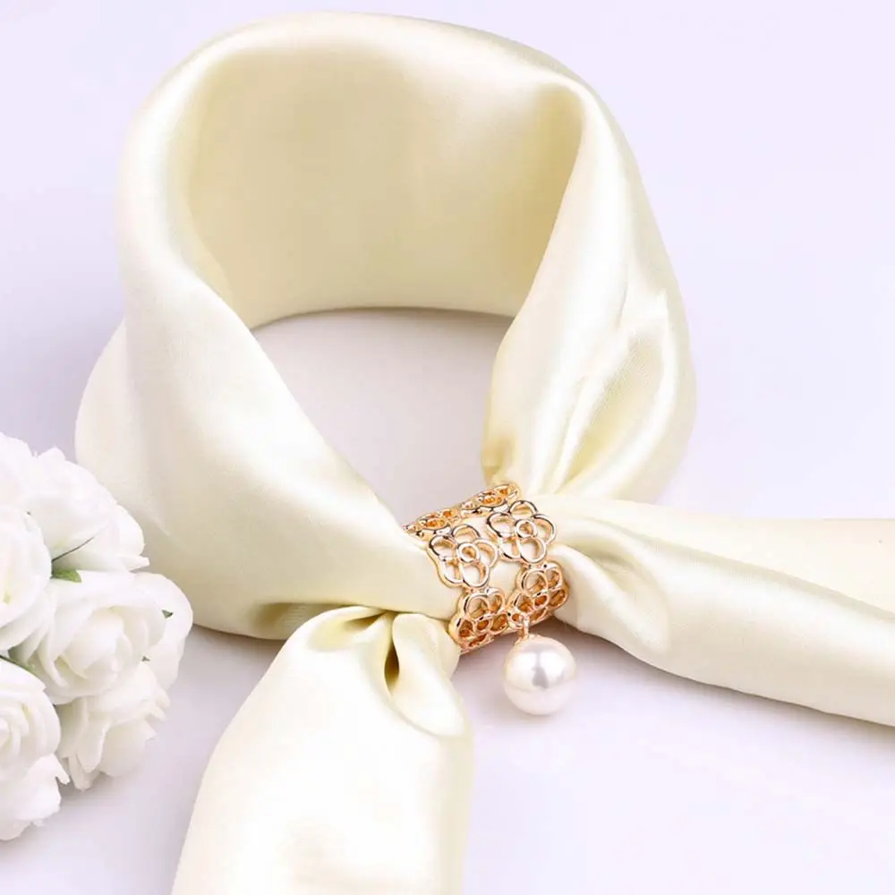 Simple Fashion Heart Metal Elegant Clothing Accessory Women Brooches Pearl Scarf Buckle Shawl Buckle