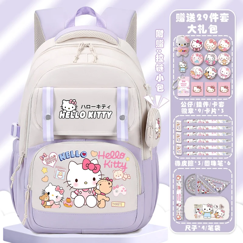 Sanrio Hello Kitty Cute Ins Style studente zainetto Campus cartone animato per bambini zaino di grande capacità