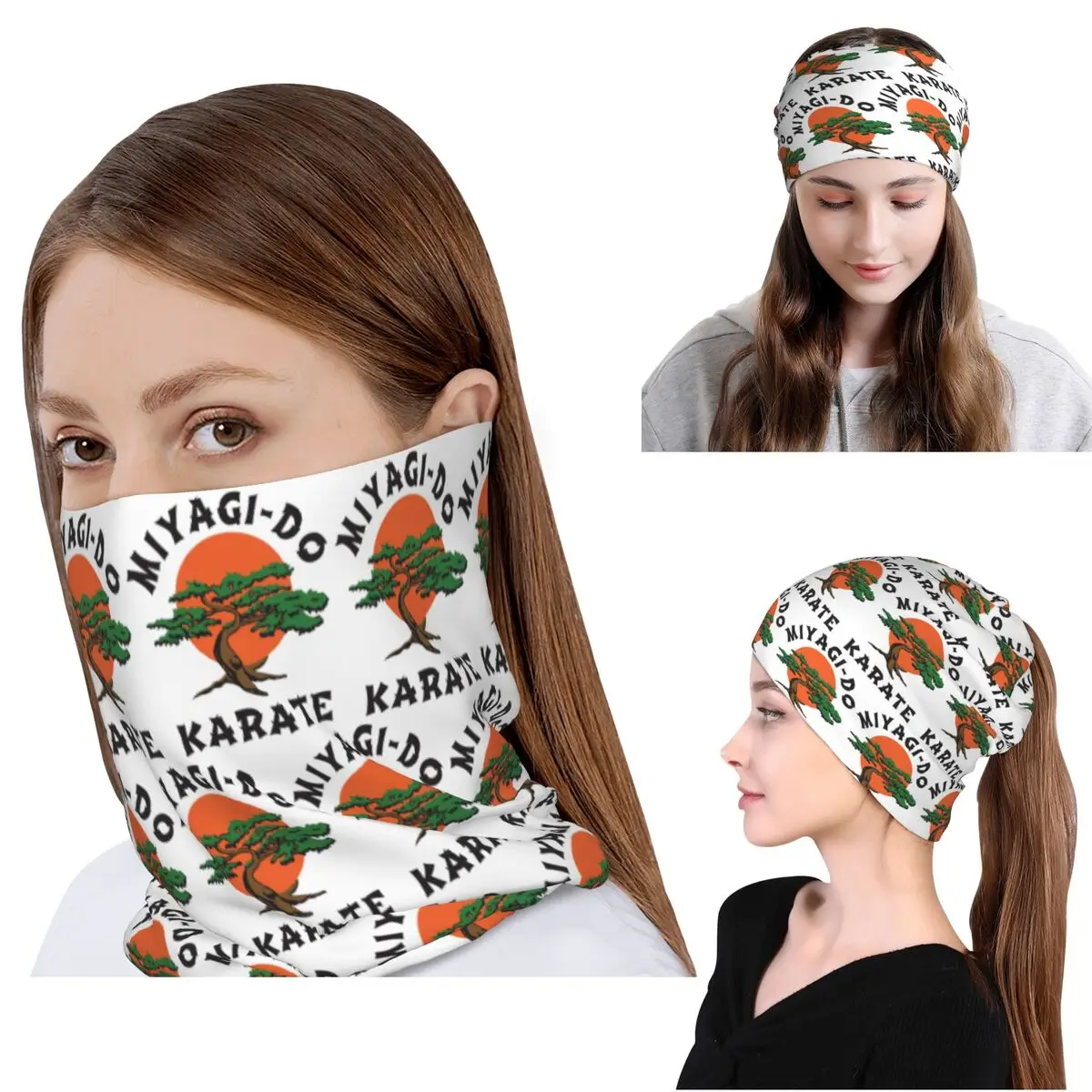 Miyagi Do Jo Karate Martial Bandana Neck Cover Wrap Mask Scarf Multifunction Cycling Scarf Beanies Hat for Men Women All Season