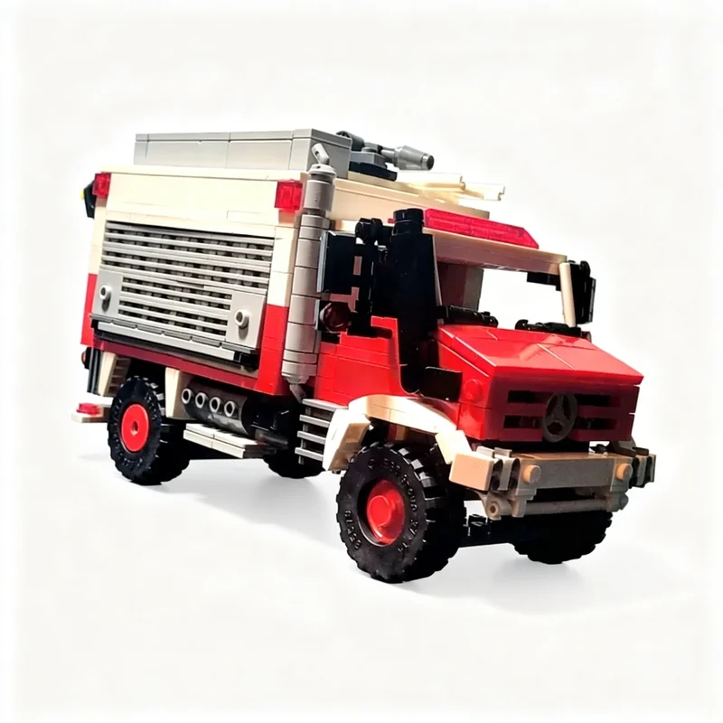 634pcs MOC Mercedesesed Benz Unimog Fire Truck City Champions Model Building Blocks Architecture Toy Christmas Gifts Brick Kids