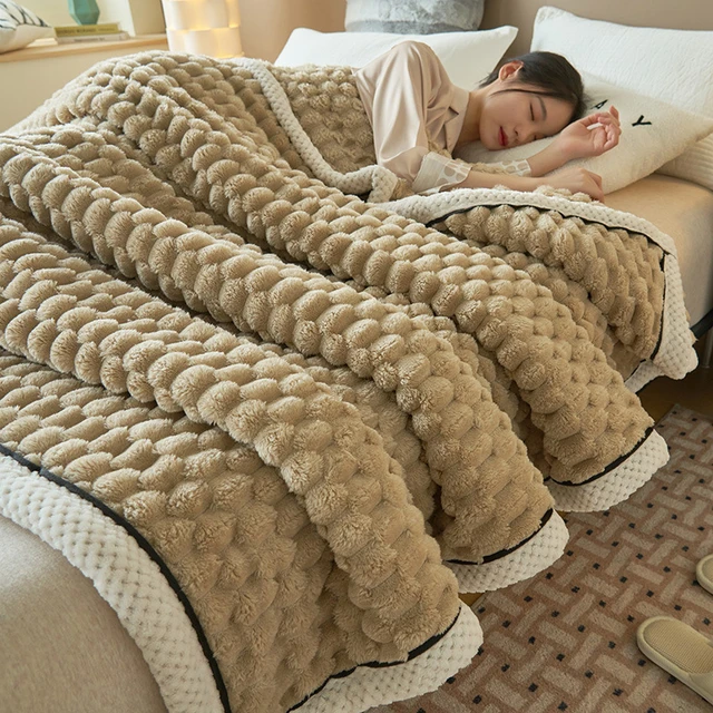 Soft Plush Bed Blanket for Adults Kids Bedroom Fluffy Throw Blankets Warm Throw Newborn Wrap Kids Bedspread Quits King Size Home AliExpress