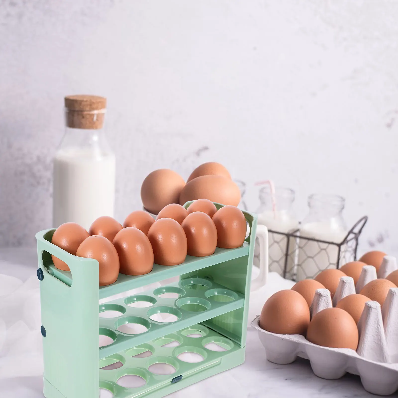 

Refrigerator Door Egg Storage Box Layered Replacement Shelf Refrigerator Door Shelf for Efficient Egg Organization in Fridge