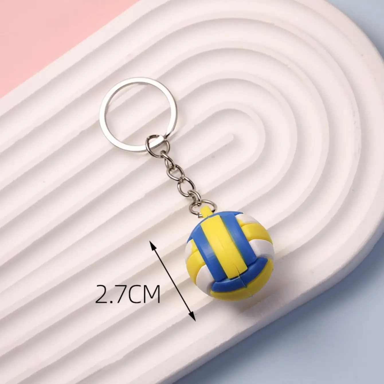 10/30Pcs Football Basketball Volleyball Tennis Rugby Keychain PVC Creative Mini Key Ring Backpack Pendant Car Accessories Gift