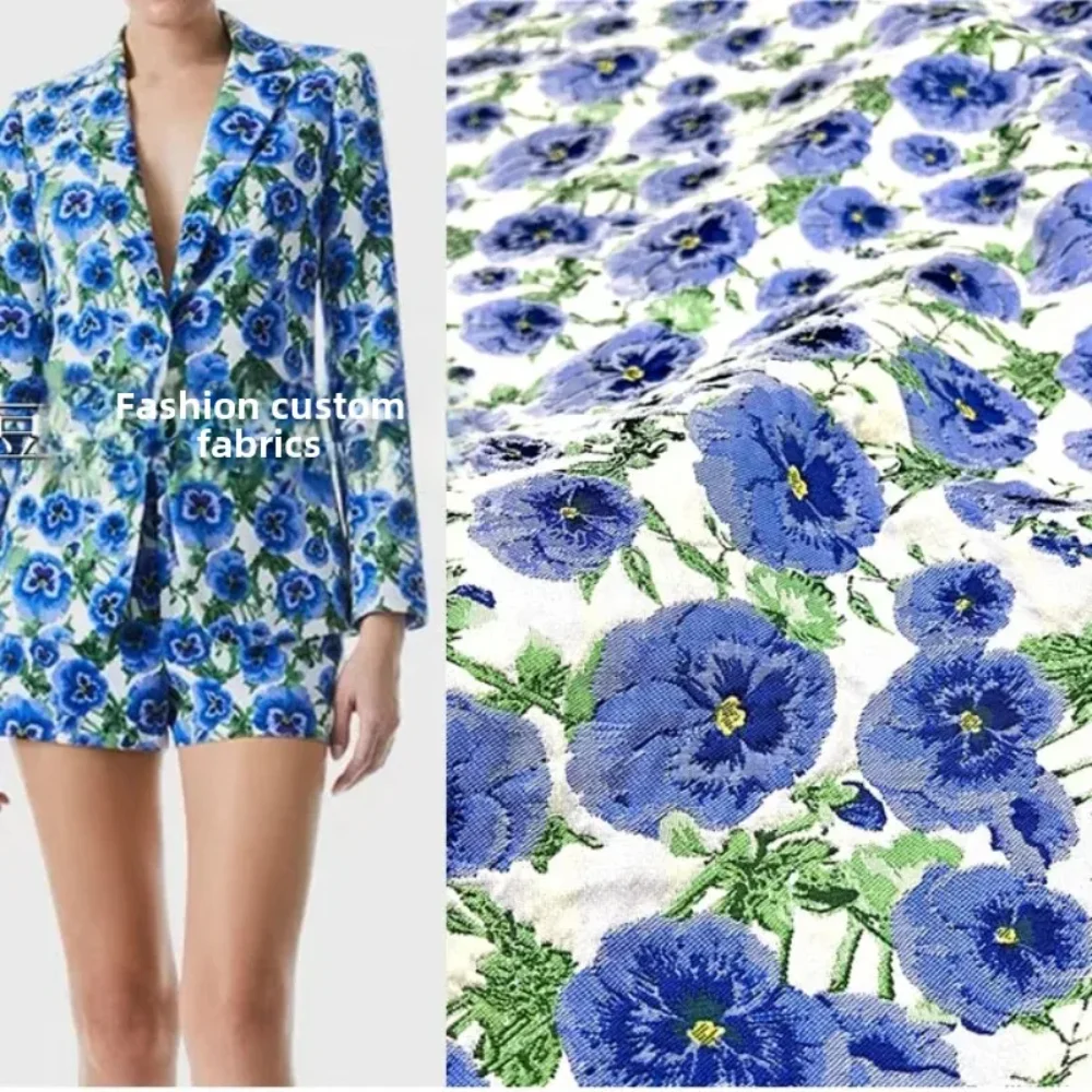 

Цветочная окрашенная жаккардовая парчовая ткань Европейская и американская мода Платья Ветровки Куртки Костюм Брюки DIY Дизайнерская швейная ткань