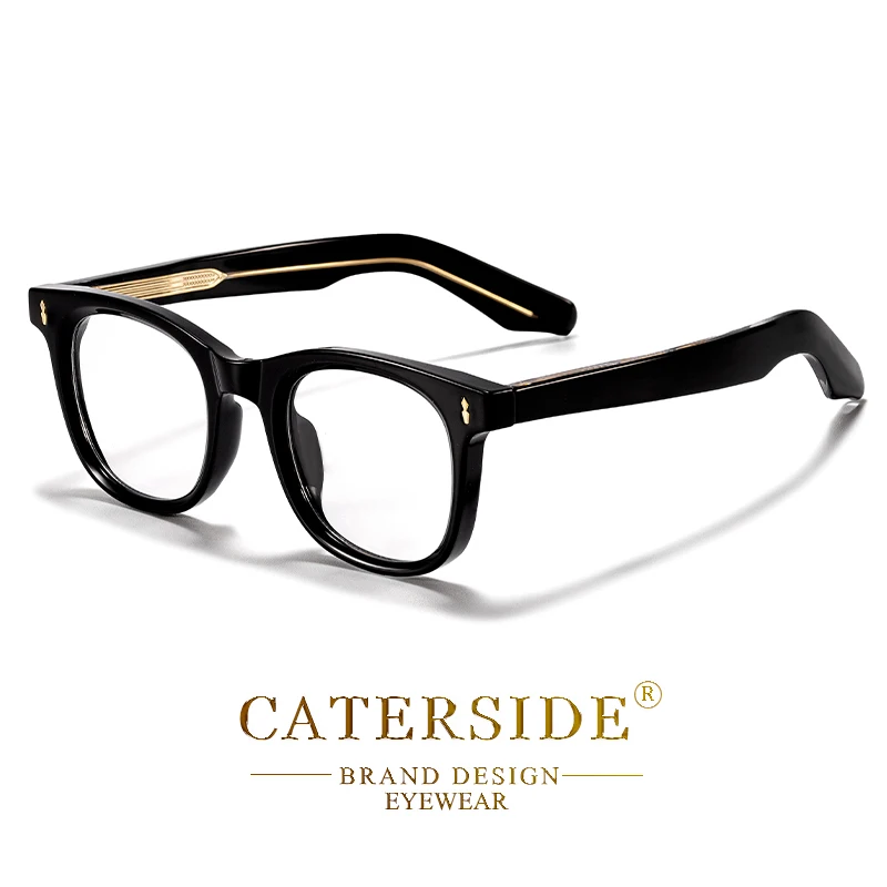 CATERSIDE Mode Männer Runde Brillen Marke Design Hochwertige Tr-90 Rahmen Acetat Kern Einsatz Bein Frauen Anti Blaues Licht Gläser – Detail 11