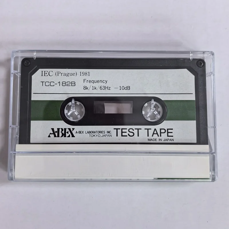 

ABEX Test Tape TCC-182B 8k/1k/63Hz-10dB Point Frequency Test Tape Azimuth adjustment, 3 point frequency response