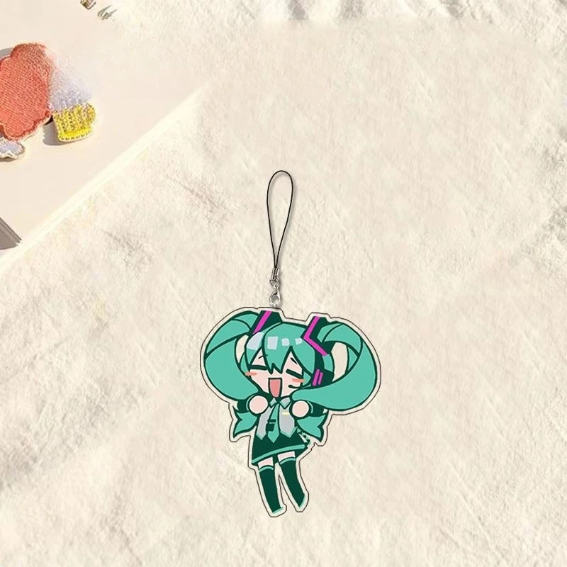 Hatsune Miku المفاتيح أنيمي Kasane تيتو مشروع المغنية شريط لتعليق الهاتف المحمول الكرتون الطرفية على ظهره قلادة الديكور مجوهرات