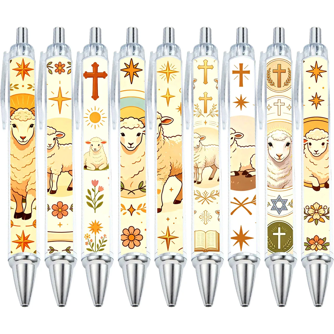 

9 штук / 18 штук шариковых ручек с рисунком ягненка в стиле Иисуса, складные, для офиса, письма и записей, подарки, ручки