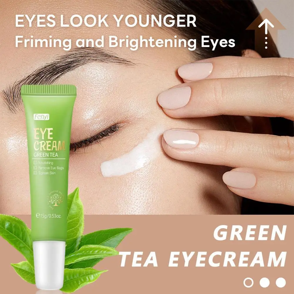 

15g Green Tea Eye Cream Anti-Wrinkle Anti Puffiness Dark Circles Moisturizing Firming Brighten Skin Care Korean Cosmetics