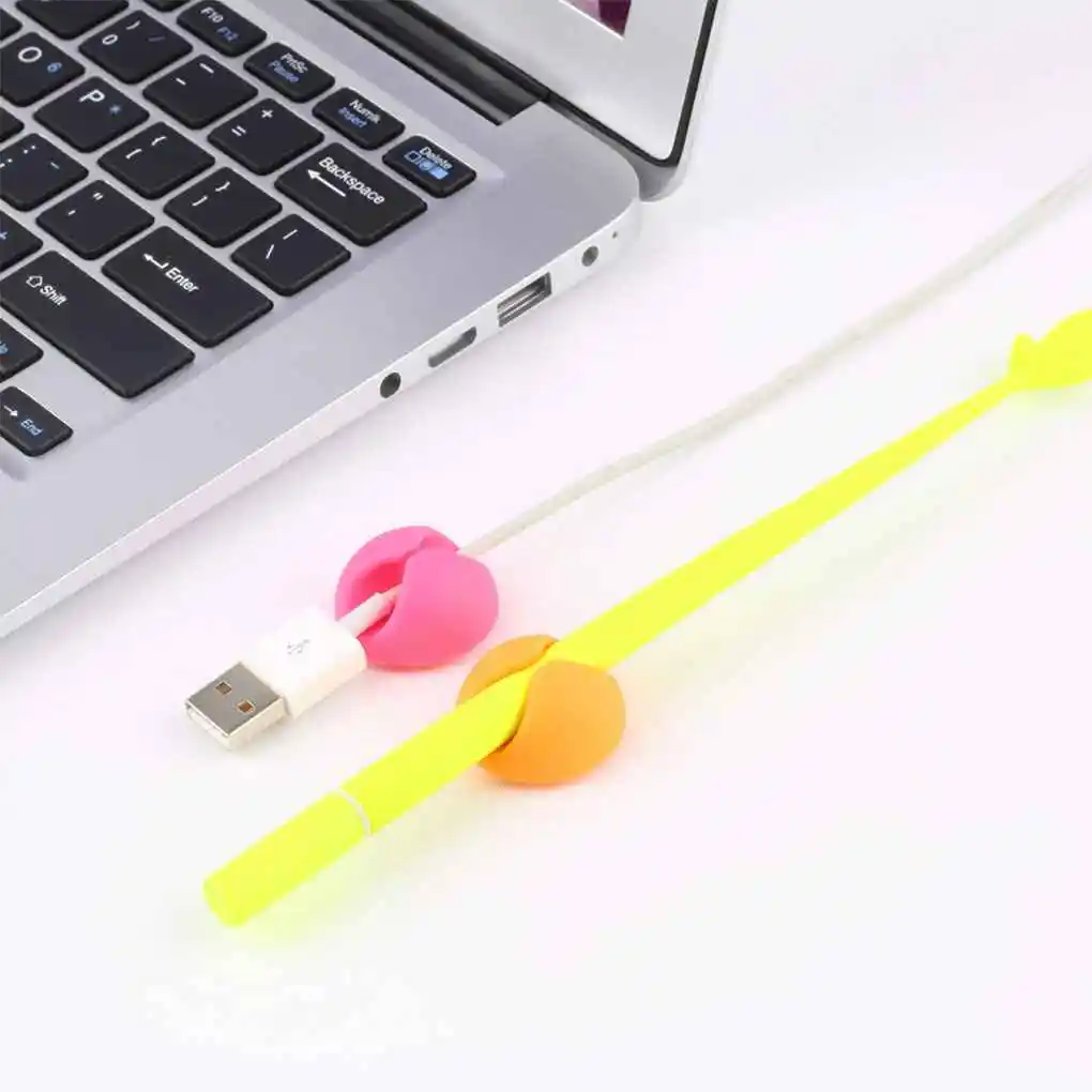 6pcs Silicone Multipurpose Cable Clamp Wire Clips Holder Organizer for PC Desktop Color Random image 3