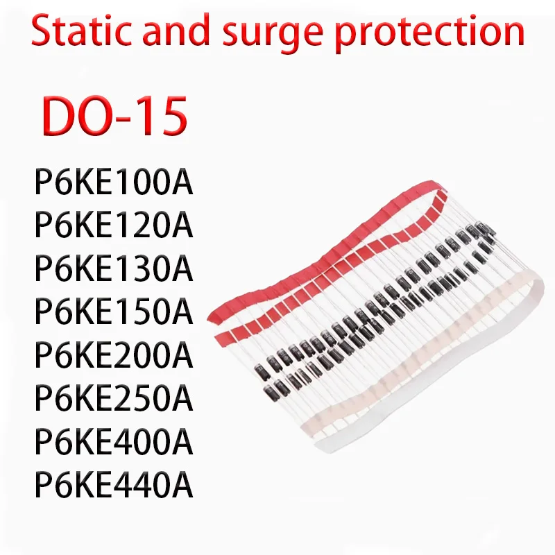 

P6KE100A P6KE120A P6KE130A P6KE150A P6KE200A P6KE250A P6KE400A P6KE440A Unidirectional TVS Transient Suppression Diode 20PCS