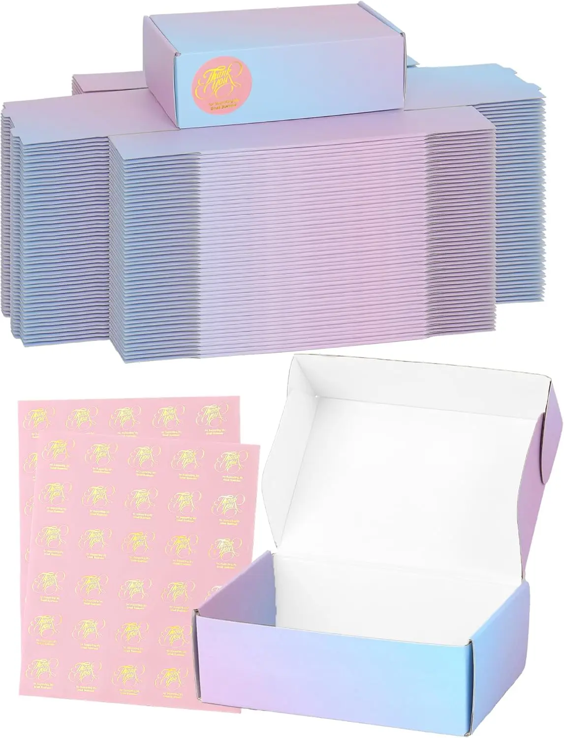 

50-Pack Purple Cardboard Shipping Boxes, 6x4x2 Mailer Boxes for Small Business Mailing and Packing