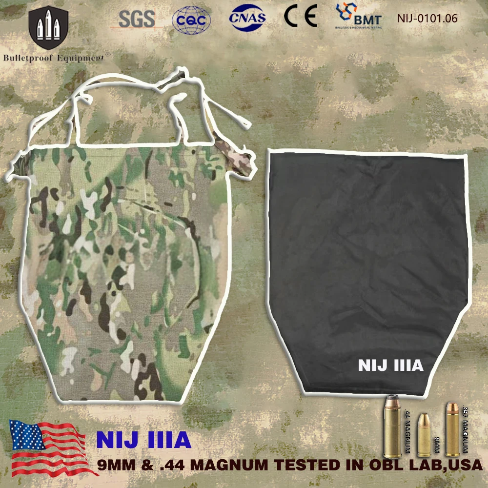 NIJ IIIA.44mag وسادات درع متعددة التهديد سترة تكتيكية لحماية الفخذ والأرداف وتغطية كاملة لوحات باليستية للدفاع عن النفس