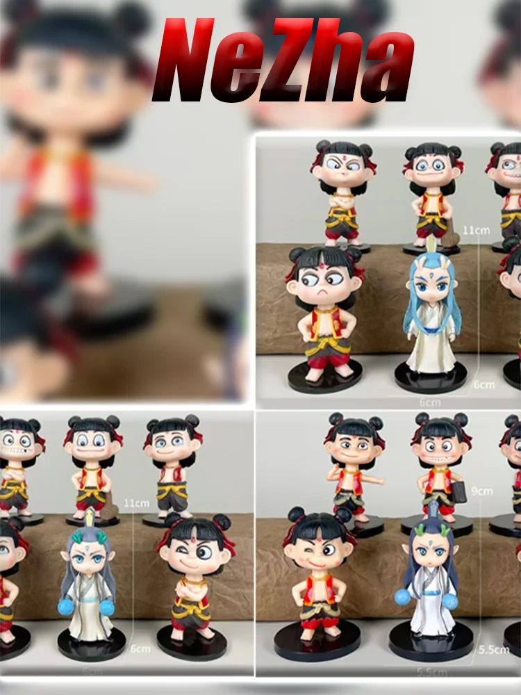 New In Stock Ne Zha 2 Ne Zha Aobing Anime Figure 6pcs 11.5cm Cute Pvc Ne Zha Aobing Doll Decorative Figurine Custom