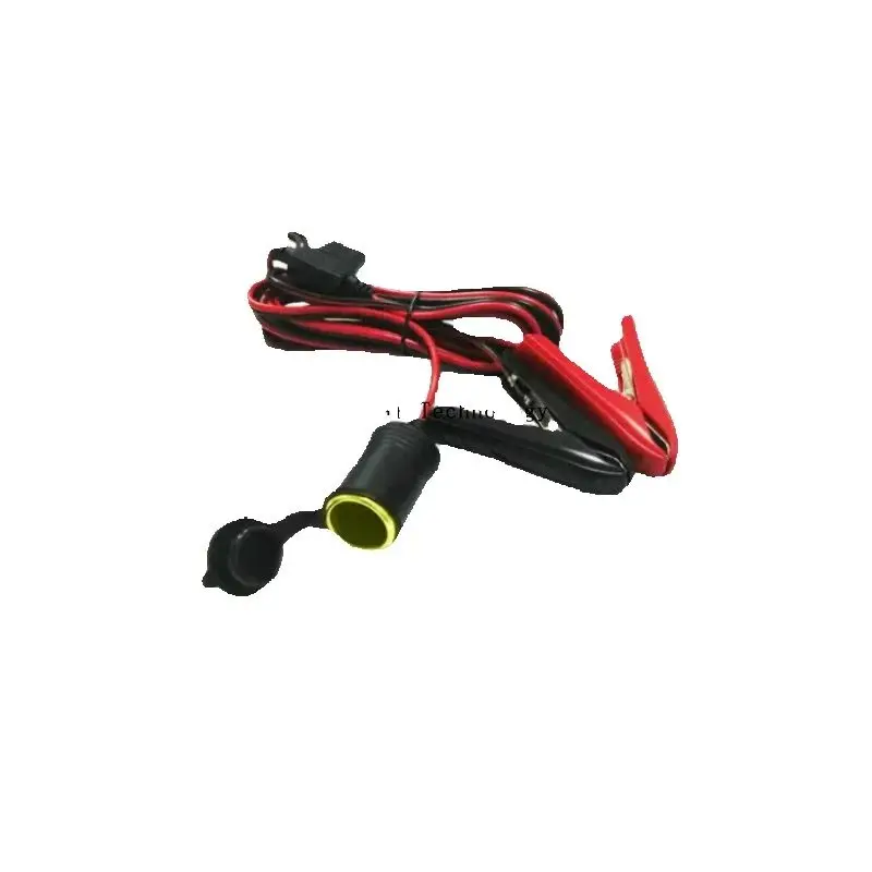 Battery Alligator Clip to Female Cigarette Lighter Socket Cable 20A Fuse with Waterproof Cover 12V-24V 14AWG for Car Trucks