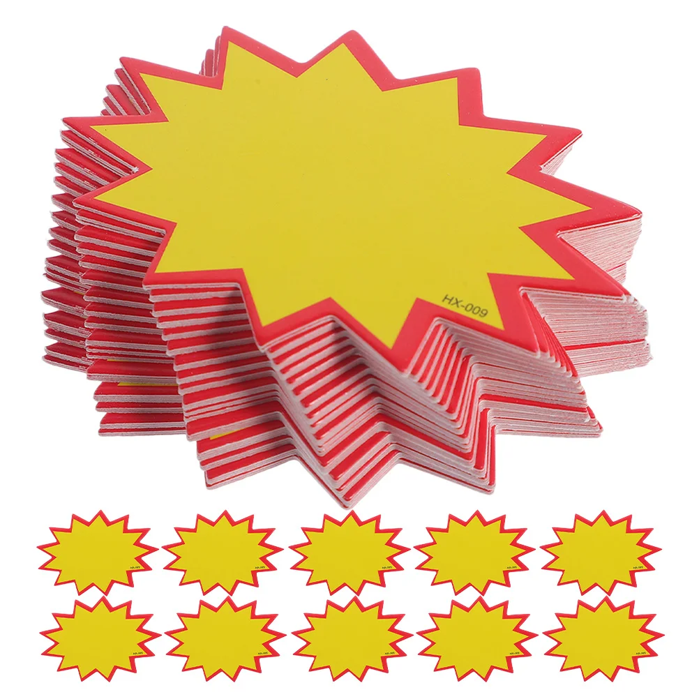

400Pcs Reusable Writable Burst Labels Supermarket Retail Store Small Tag Sale Signs Blank Pricing Tags