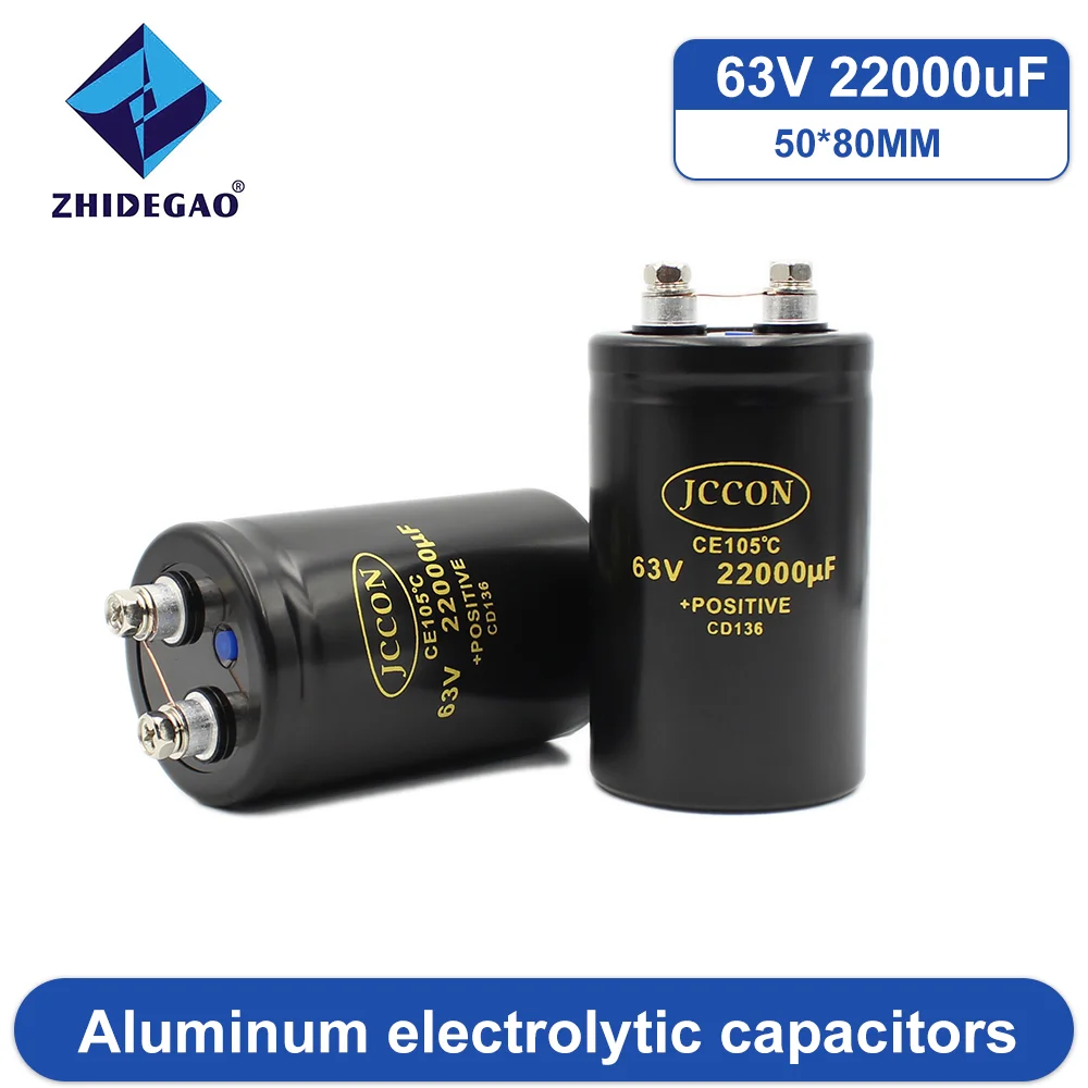 

1 Pcs 22000мкФ 63в (22000UF 63V) Aluminum Electrolytic Capacitor 50x80mm 105C low ESR (including screws) Black